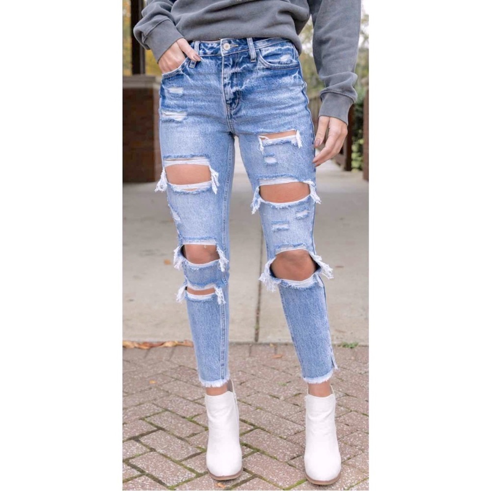 Kancan Distressed High Rise Jeans